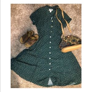 Green Floral Vintage Dress